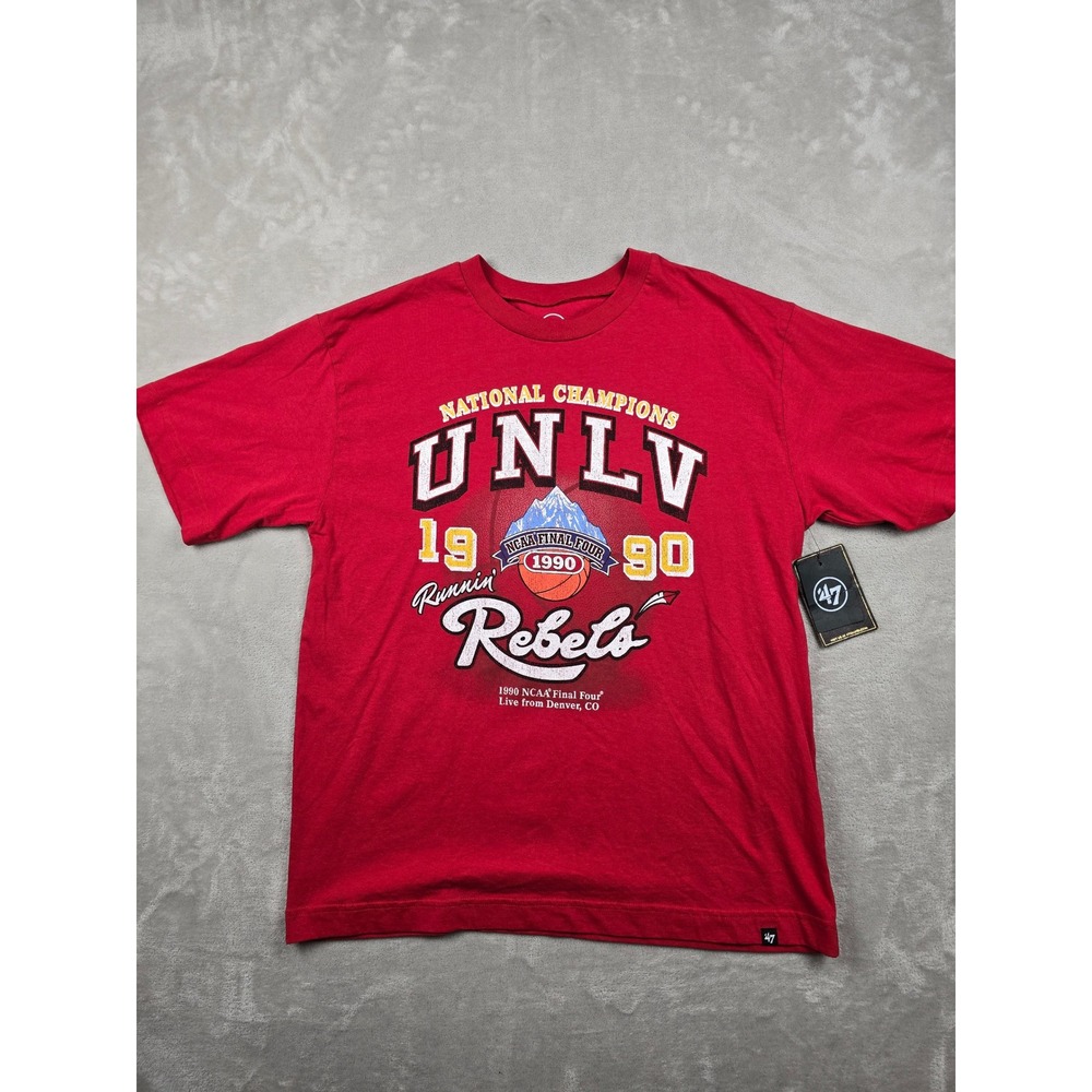 UNLV Rebels T-Shirt Mens L Red NCAA National Champions 1990 '47 College Vault